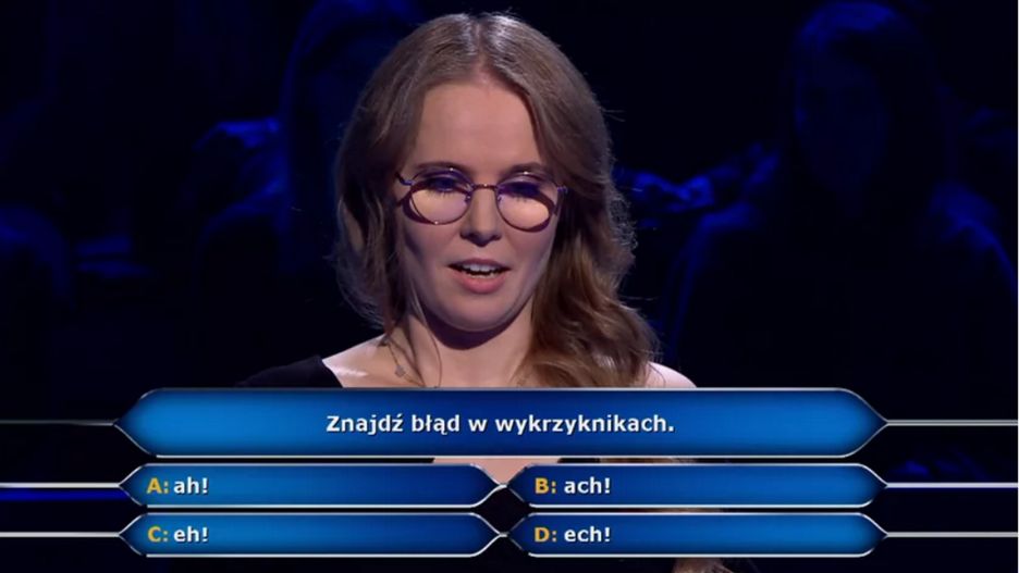 Pytanie o ortografię pokonało uczestniczkę "Milionerów"
