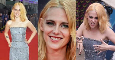 Odmieniona Kristen Stewart stroi miny na londyńskiej premierze filmu o księżnej Dianie (ZDJĘCIA)