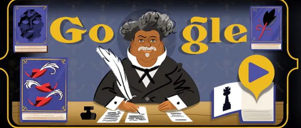 Google Doodle. Alexandre Dumas w wyszukiwarce Google