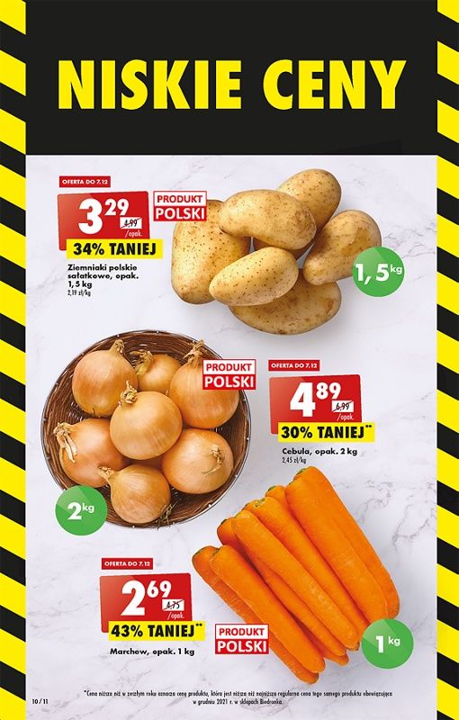 Oferta Biedronka od 5.12: ziemniaki polskie sałatkowe, cebula, marchew
