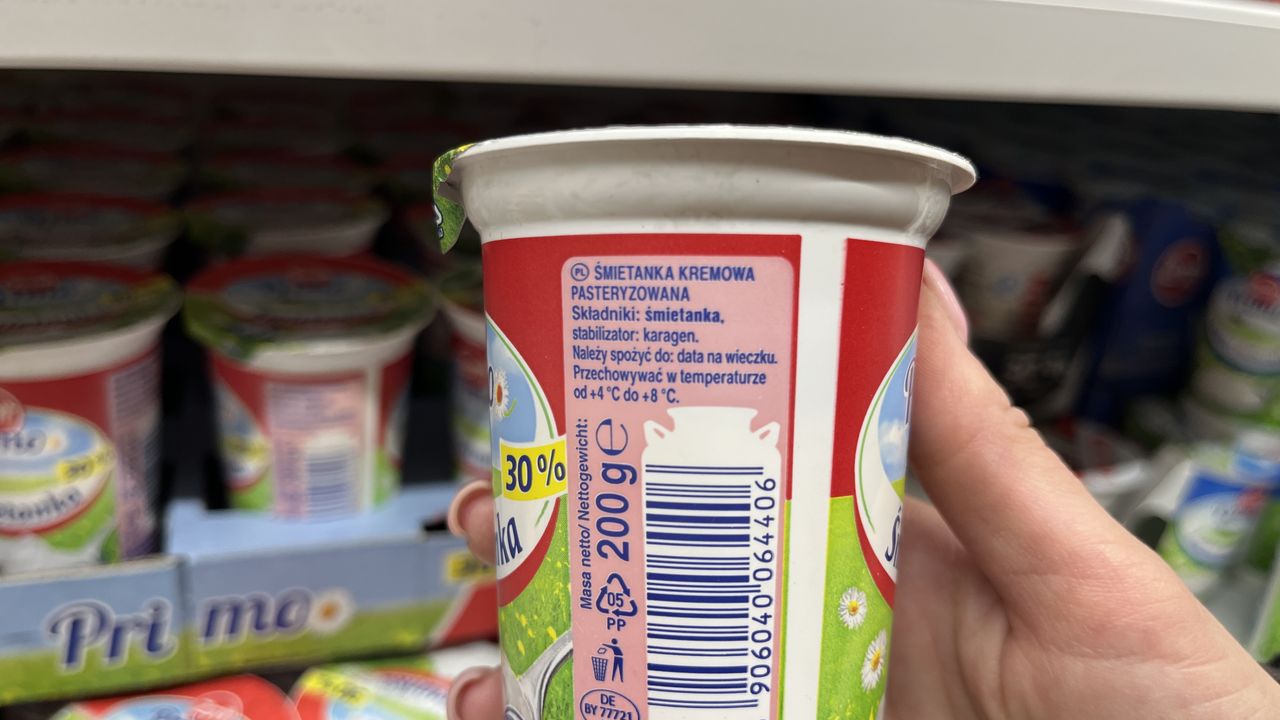 Etykiety śmietanek 30 proc. - skład śmietanki Zott Primo