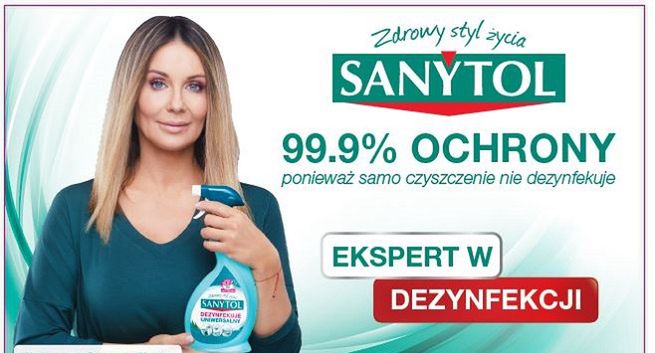 Małgorzata Rozenek-Majdan reklamuje środki czyszczące Sanytol