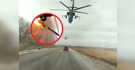 Śmigłowce Mi-8 tuż nad głowami kierowców. Po chwili się zaczęło