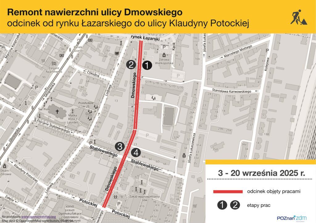 Poznań: Remont na Dmowskiego od 3 września. Kierowcy muszą przygotować się na zmiany