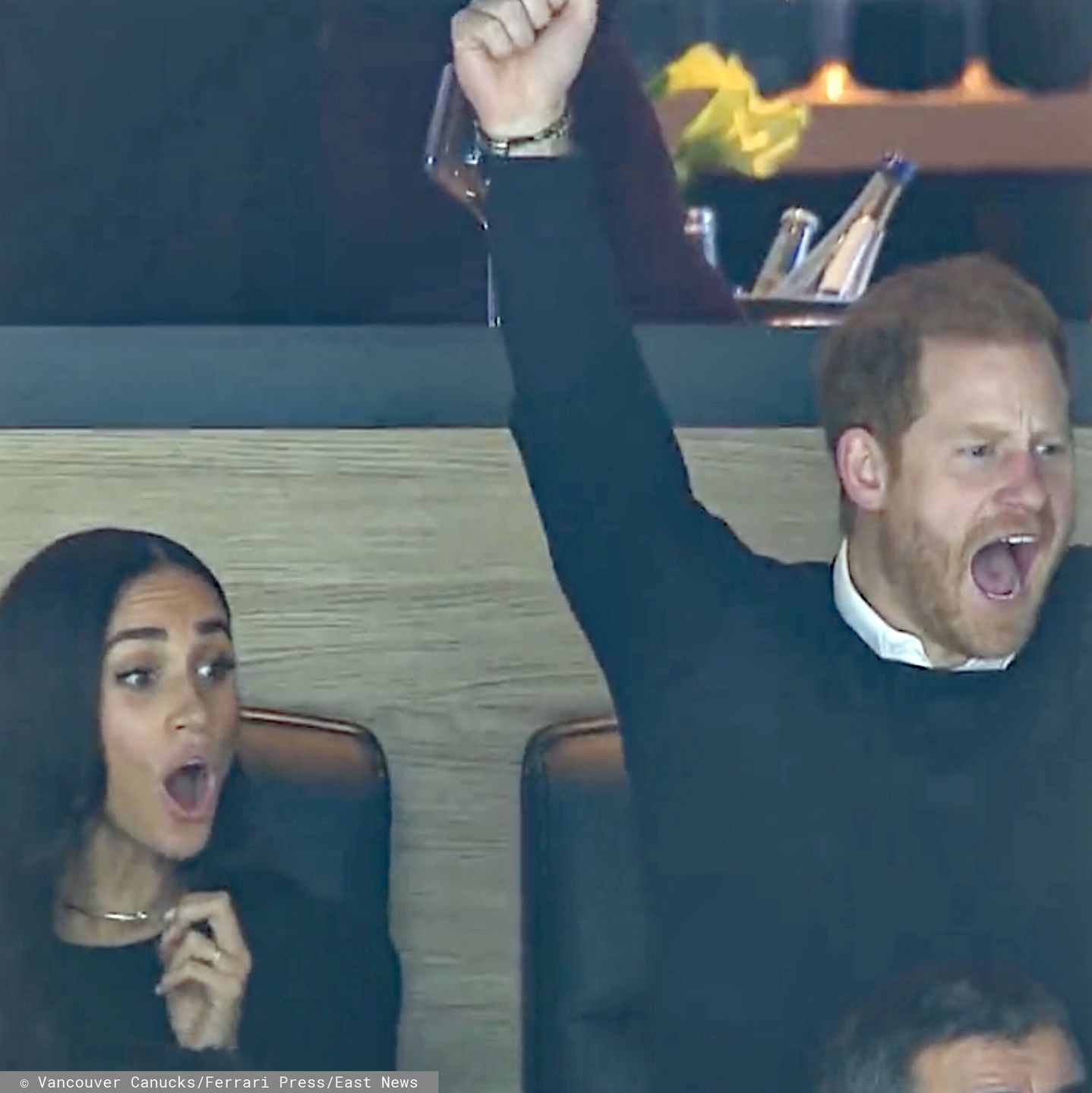 Książę Harry i Meghan Markle na meczu hokeja