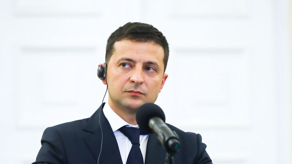 Ukrainian President Volodymyr Zelensky speaks to media at the Presidential Palace on August 31, 2019 in Warsaw, Poland. Zelensky arrived to Warsaw for the 80th anniversary of the outbreak of World War II on 1st September 1939. (Photo by Beata Zawrzel/NurPhoto via Getty Images)