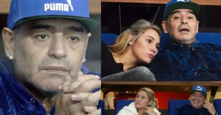 Diego Maradona z 25-letnią dziewczyną na trybunach (ZDJĘCIA)