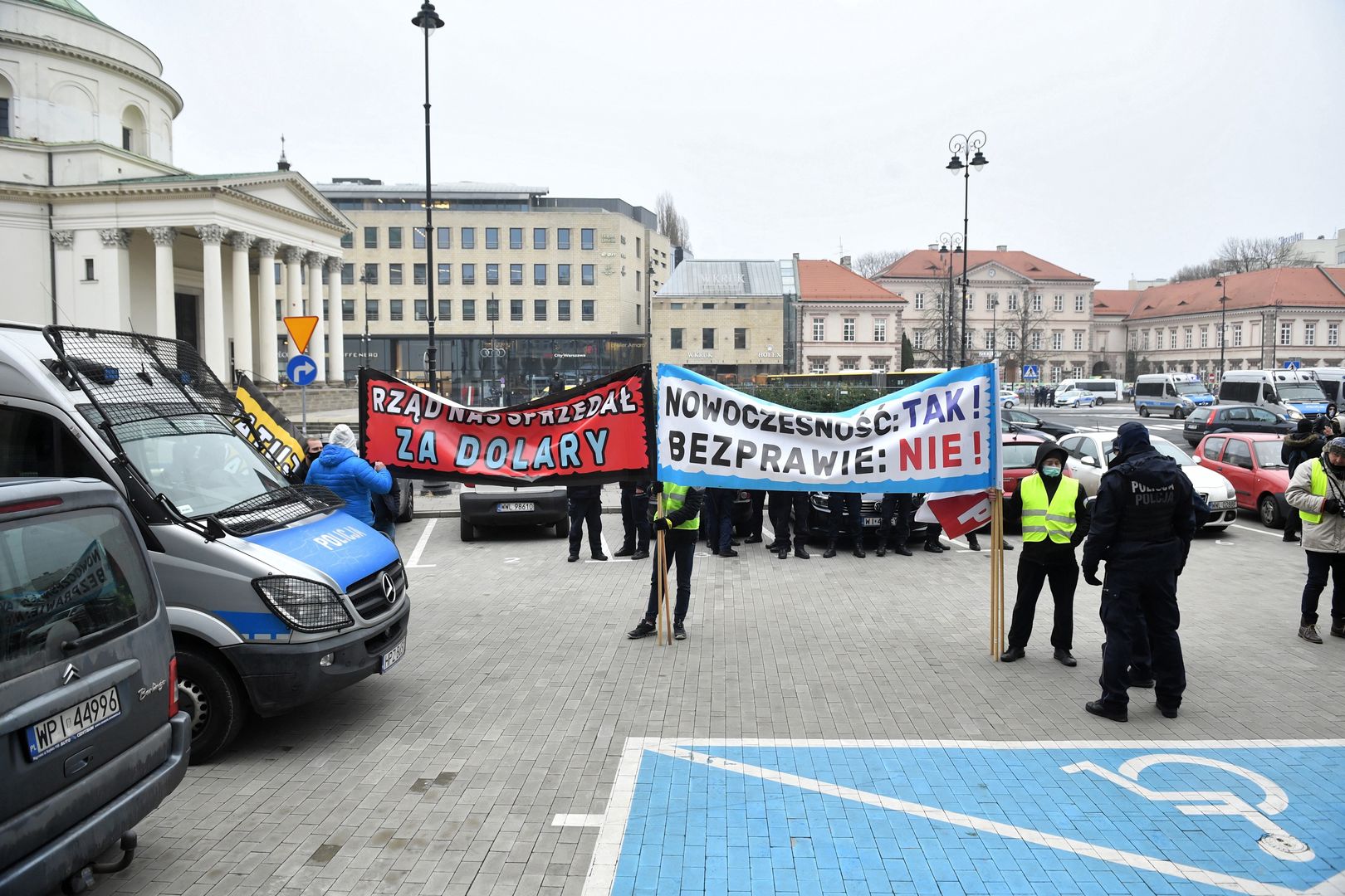 Warszawa. Protest taksówkarzy