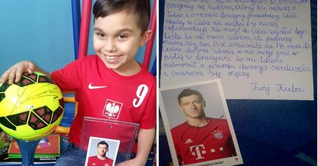 9-letni Kuba napisał do Lewandowskiego. Wzruszające słowa młodego kibica