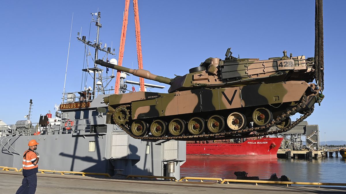 Australia Holds Talisman Sabre Defense ExercisesTOWNSVILLE, AUSTRALIA - JULY 19: An Australian army M1A2 Abrams tank is loaded onto USAV (U.S Army Vessel) Paulus Hook on July 19, 2025 in Townsville, Australia. Over 30,000 military personnel from 19 nations are participating in Exercise Talisman Sabre 2025, the largest-ever joint military drills held across Australia and, for the first time, Papua New Guinea, focusing on multi-domain operations including land, sea, air, space, and cyber warfare. (Photo by Ian Hitchcock/Getty Images)Ian Hitchcock