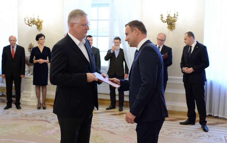 Prezydent RP Andrzej Duda i Jerzy Milewski