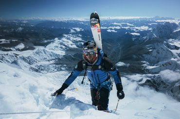 Andrzej Bargiel podczas wspinaczki na Mount Everest. 