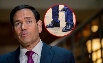 Zdjęcie człowieka Trumpa zwraca uwagę. Wystarczy spojrzeć na buty