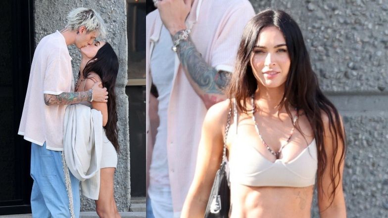 Megan Fox w staniku i szortach całuje Machine Gun Kelly'ego na pożegnanie (ZDJĘCIA)