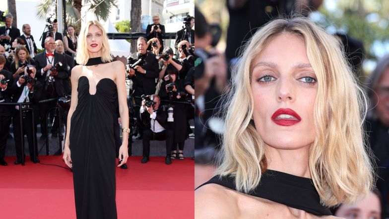 Posągowa Anja Rubik na Festiwalu w Cannes
