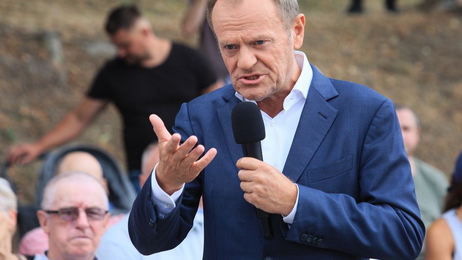 Donald TuskLech Muszy�skiplatformy obywatelskiej, PO, polityk polityka, przewodnicz�cy, spotkanie, wizyta, ekologiczna, katastrofa, Odra, Odrze, gest