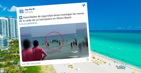 Horror na plaży. Helikopter spadł tuż obok kąpiących się ludzi