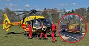 Wypadek na DW 181. Rowerzysta trafił do szpitala