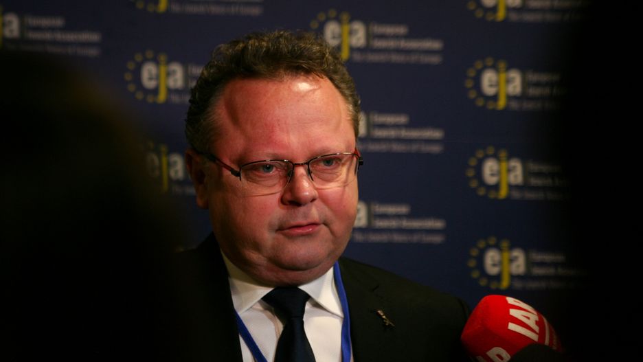 Andrzej Szejna, Deputy Minister of Foreign Affairs, is attending the EJA conference at DoubleTree by Hilton in Krakow, Poland, on January 22, 2023. The European Jewish Association is hosting a conference on January 22-23 in connection with the International Holocaust Remembrance Day, titled 'Never Again: Lip Service or Deep Commitment?' The conference is focusing on anti-Semitism, which the association reports has been increasing since October 7 due to the conflict in Palestine. On the second day, there are plans for delegations to visit the Auschwitz Concentration Camp and to hold a memorial ceremony. (Photo by Klaudia Radecka/NurPhoto via Getty Images)