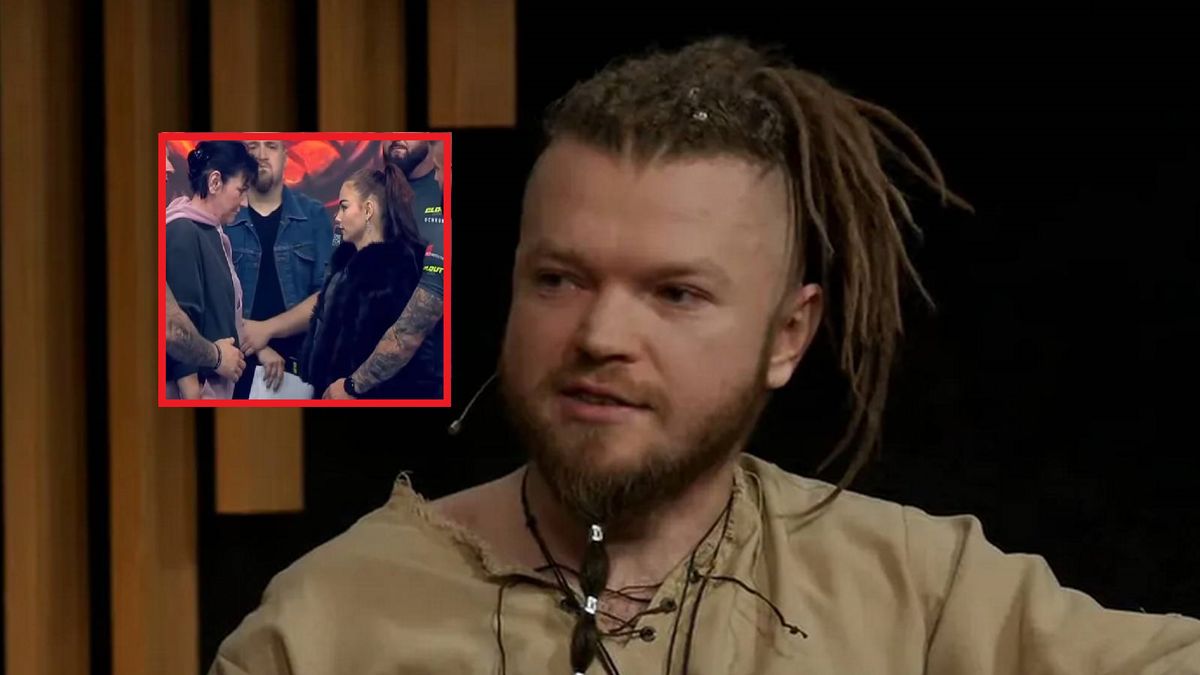 Na zdjęciu Sylwester Wardęga. W "ramce" face to face Gosi Magical i Nikity.