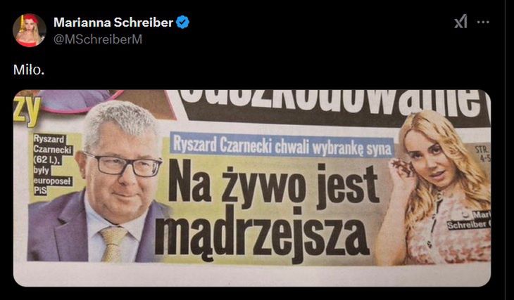 Marianna Schreiber oceniona przez przyszłego teścia