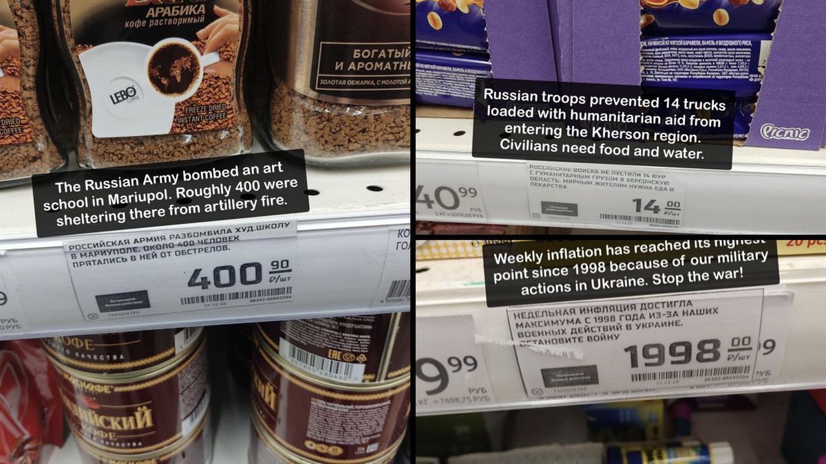 Akcja artystki w rosyjskim sklepie