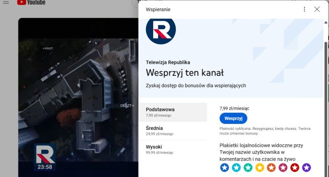 TV Republika z subskrypcją na YouTubie. Za co trzeba płacić?