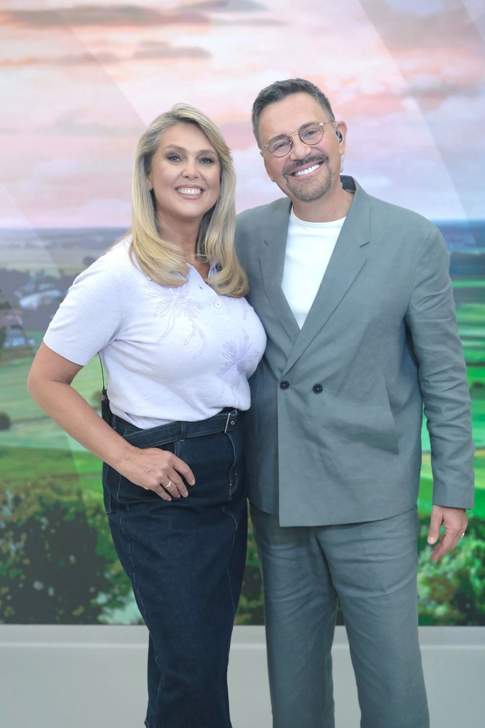 Ewa Wachowicz i Krzysztof Ibisz w "halo tu polsat"