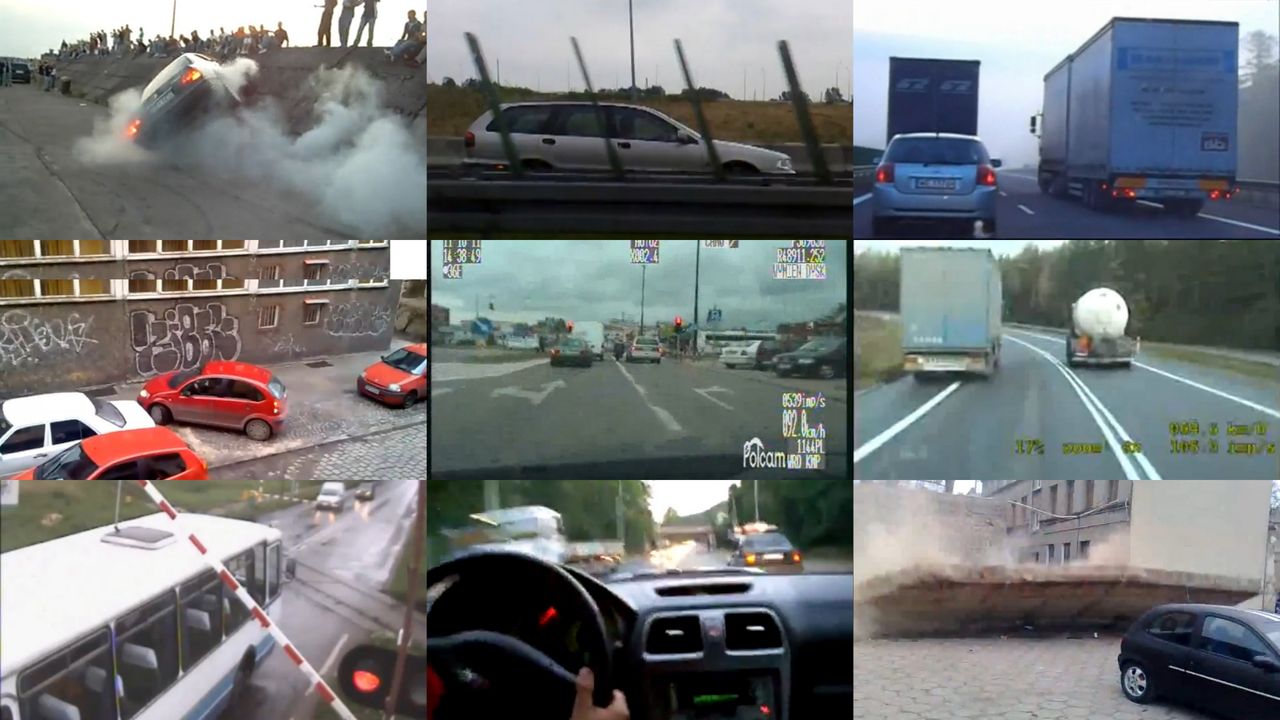 Bezmyślność na polskich drogach - zestawienie wideo