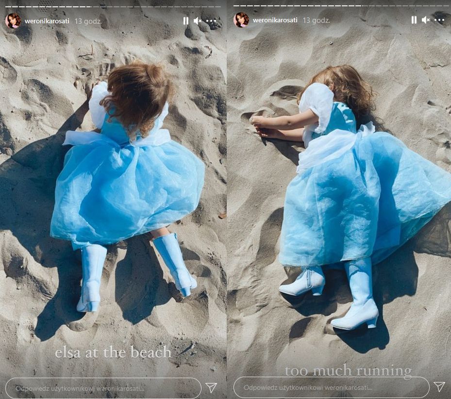 Weronika Rosati pokazuje córkę na plaży