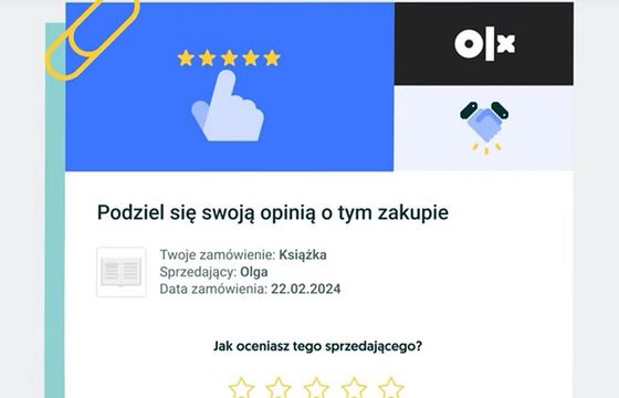 Ponad 95% transakcji z Przesyłką OLX ocenionych na 5 gwiazdek