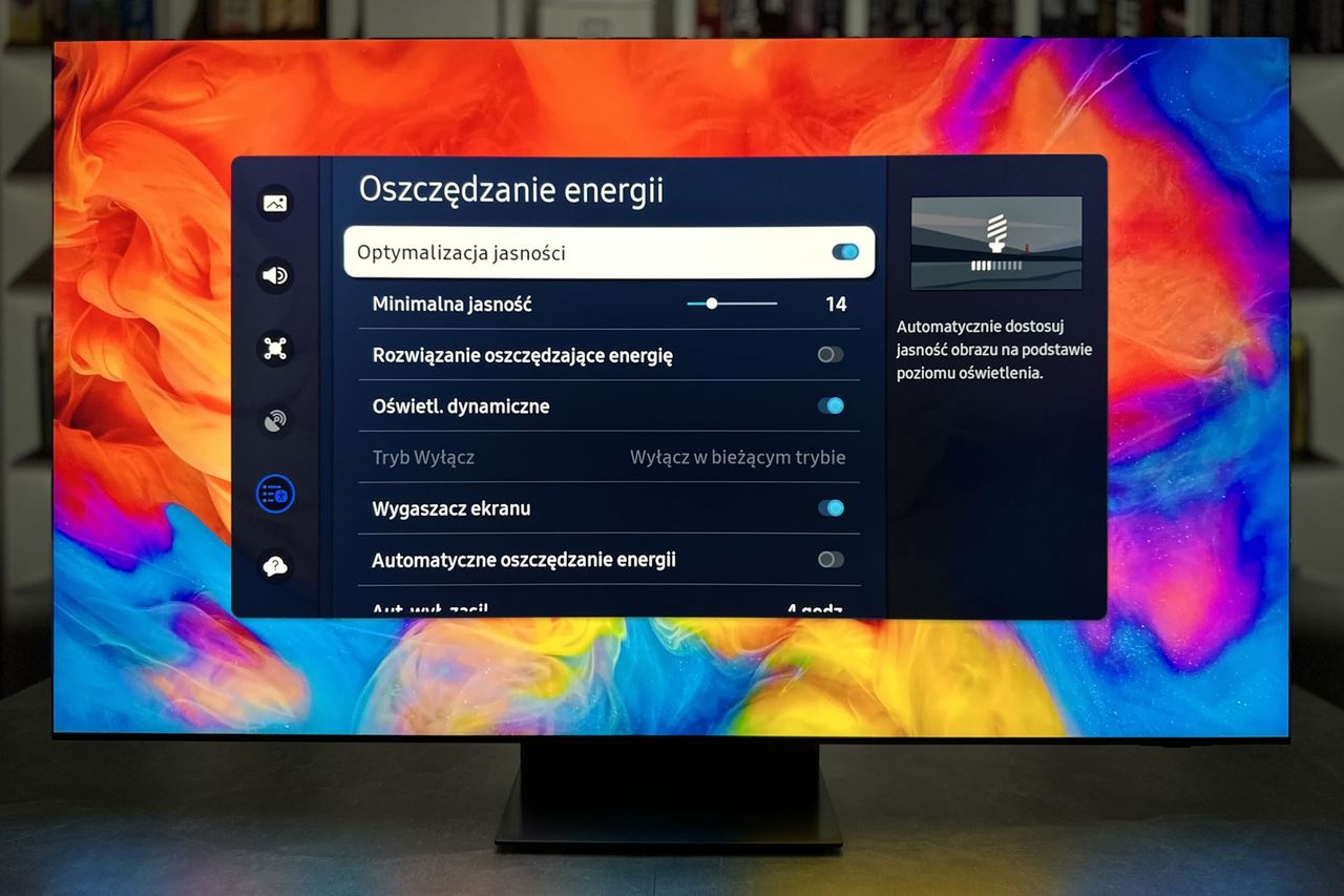 Samsung Excellence Line 8K QN900D - menu oszczędznia energii