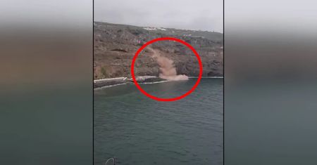 Sceny grozy na Kanarach. Olbrzymie osuwisko przy plaży
