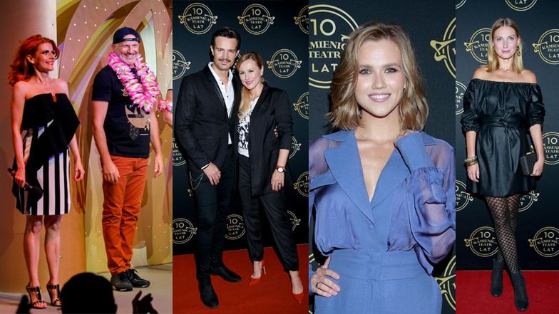 Aktorzy i celebryci na pozują na premierze spektaklu 