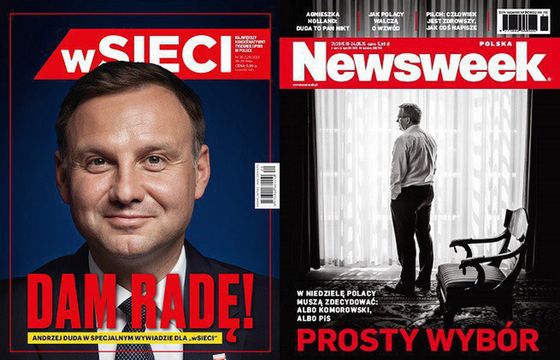 „Polityka”, „Newsweek”, „Do Rzeczy” i „W Sieci” powtarzają hasła i spoty Dudy i Komorowskiego - „Wprost”, „TP” i „GN” bez sugestii wyborczych