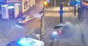 Uciekał przed policją. Rozbił bmw w centrum miasta. Jest nagranie