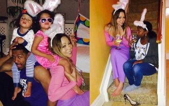 Mariah przebrana za króliczka z mężem i dziećmi (FOTO)