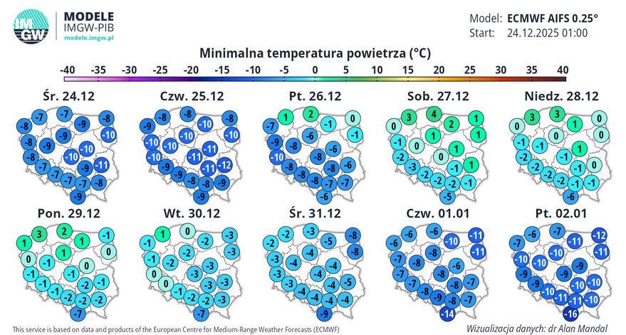 W nocy temperatury spadną poniżej -10 st. C