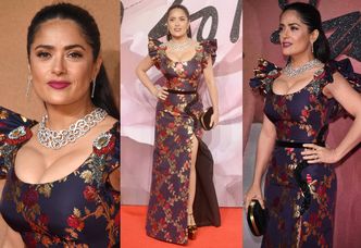 Tak ubiera się Salma Hayek: głębokie dekolty i kreacje od Gucci (ZDJĘCIA)