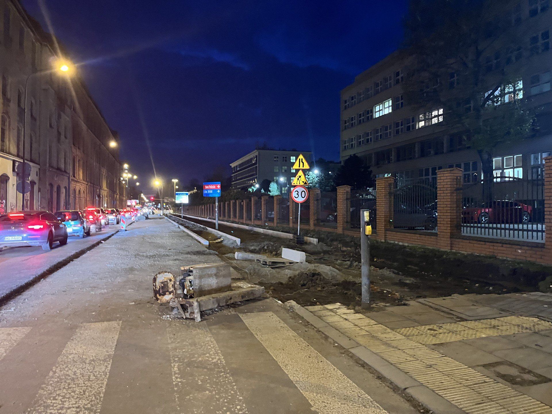 Ulica Radwańska zakorkowana