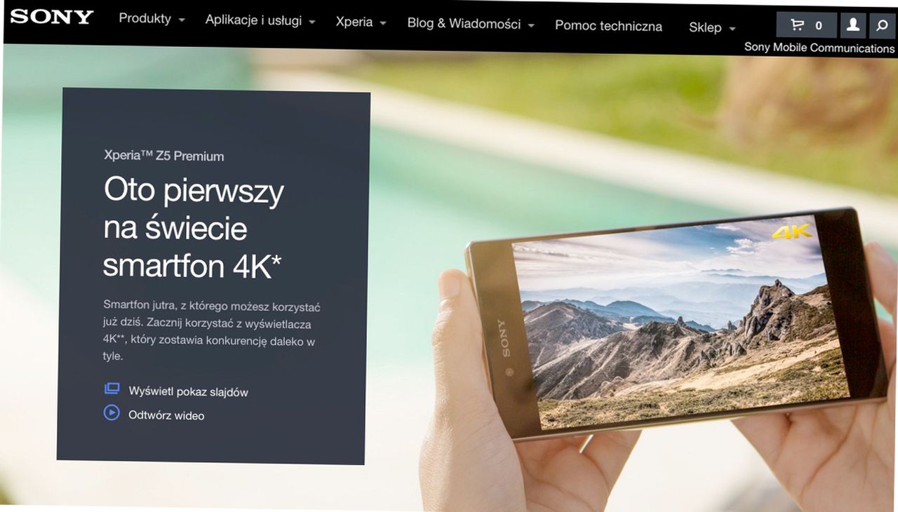 Xperia Z5 Premium na sonymobile.com