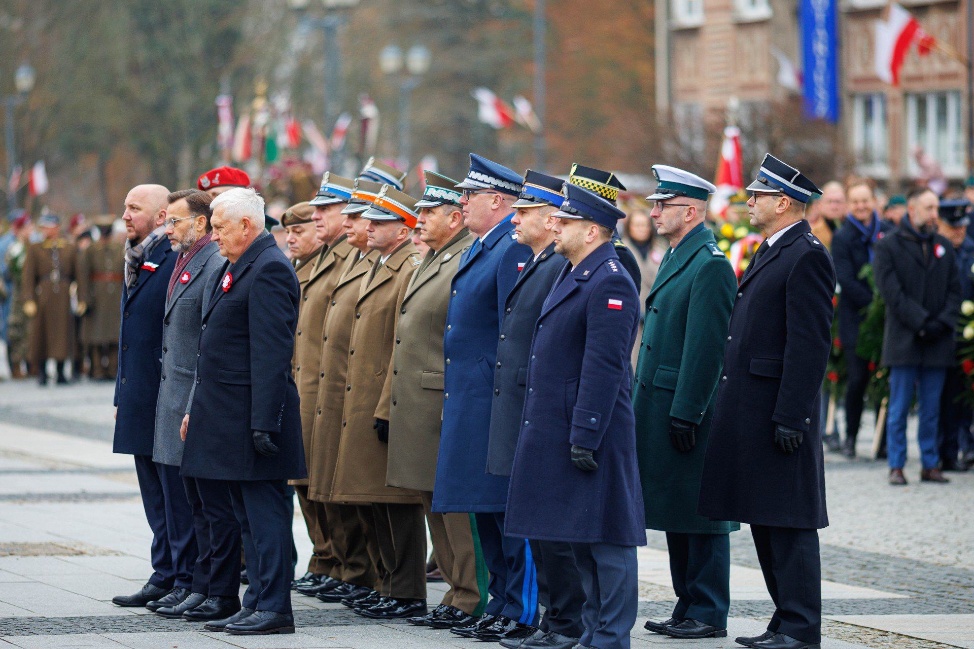 Uroczystości na Rynku Kościuszki z okazji 107. rocznicy odzyskania przez Polskę niepodległości.
