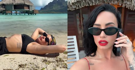 Szczuplutka Demi Lovato wdzięczy się w bikini na Bora-Bora. Czyżby podróż POŚLUBNA?