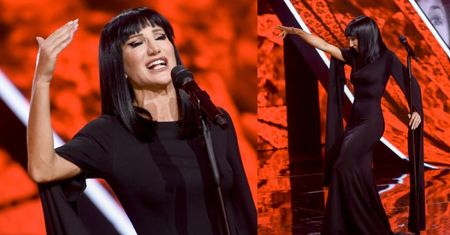 Opole 2021. Justyna Steczkowska w stylizacji na Morticię Addams śpiewa Ewę Demarczyk (ZDJĘCIA)