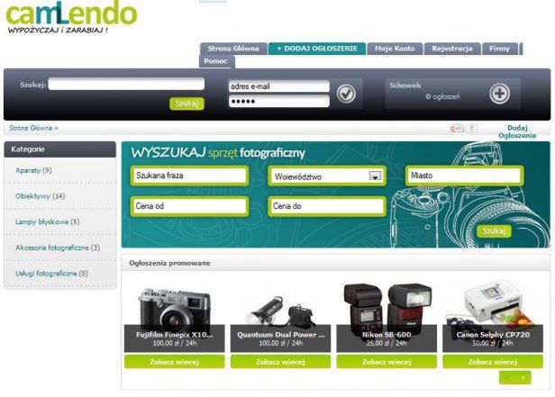 CamLendo, czyli jak wypożyczyć sprzęt fotograficzny od fotografa 1