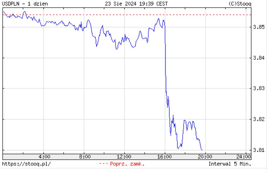 Tak zmienił się w piątek kurs dolara do złotego