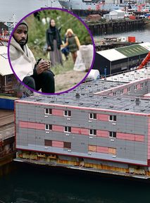 UK Barge for asylum seeking migrants. Inside Bibby Stockholm