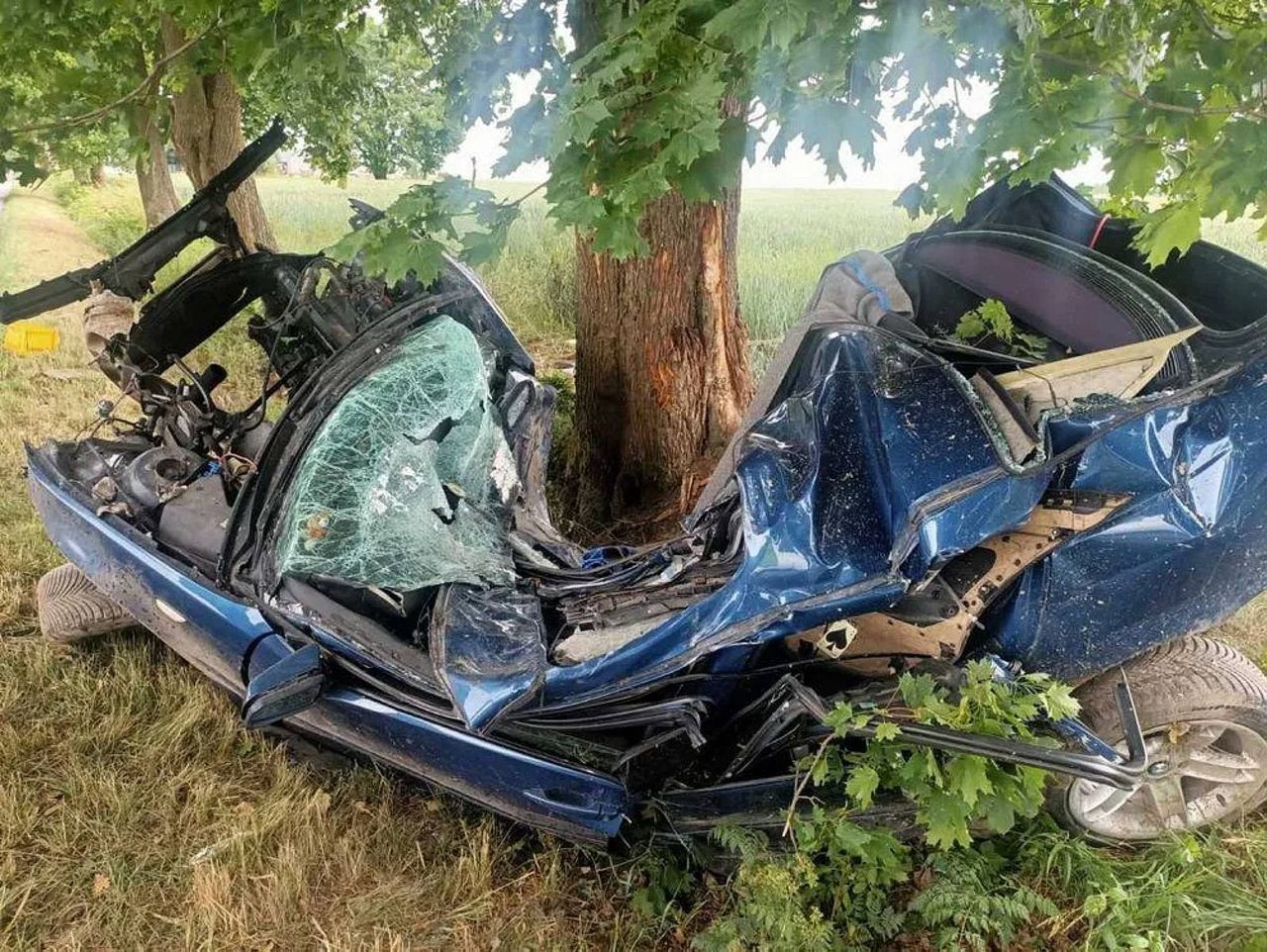 Kierowca był bez szans. Aż wyrwało silnik z samochodu