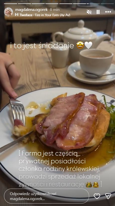 Magdalena Ogórek pokazuje śniadanie