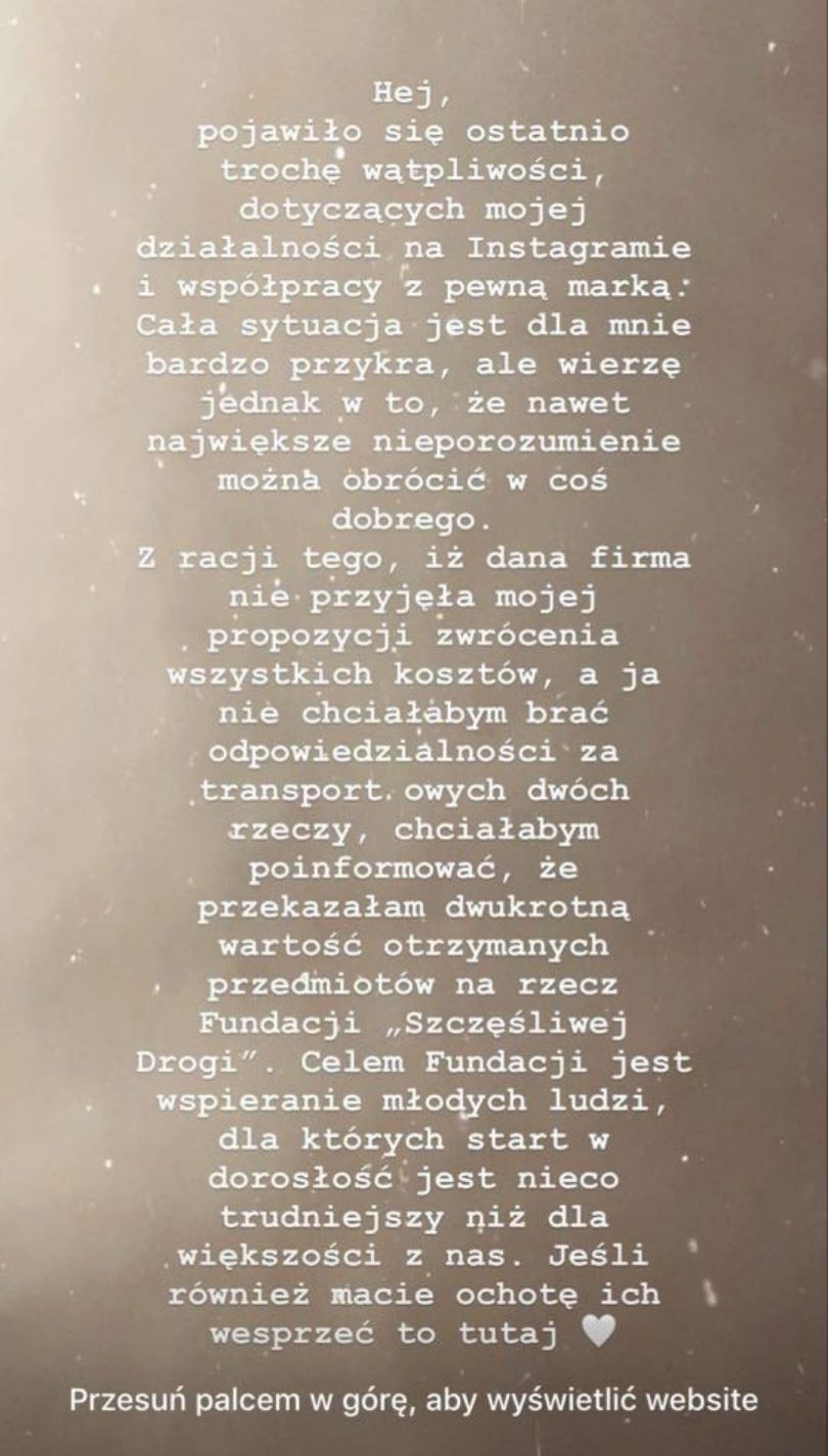 Julia Wieniawa zabiera głos w sprawie konfliktu z firmą Pantinki